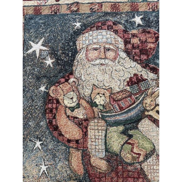 Goodwin Weavers Tapestry Throw 45”x68” Santa Claus By S. Winget Christmas Afghan - Picture 2 of 11